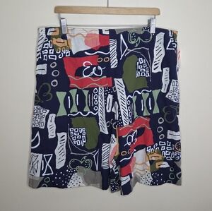 Vintage NWT Cricket Lane | Colorful Abstract Print Culotte Shorts High Rise